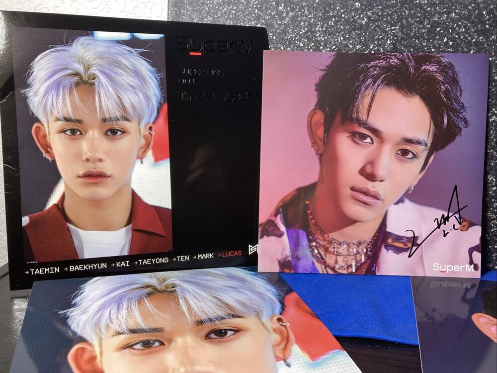 SuperM Signed LUCAS Mini LP Poster SuperOne OFFICIAL SMTOWN SET